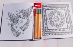 SET ARTE CREATIVO STABILO: LIBRO PARA COLOREAR ZENTANGLE + PACK DE 5 MICROFIBRAS POINT 88 EN COLORES GRISES Y SEPIA - comprar online