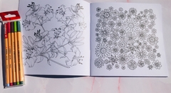 SET ARTE CREATIVO STABILO: LIBRO PARA COLOREAR NATURALEZA Y FIGURAS GEOMÉTRICAS + PACK DE 5 MICROFIBRAS POINT 88 EN COLORES NATURALEZA. - comprar online