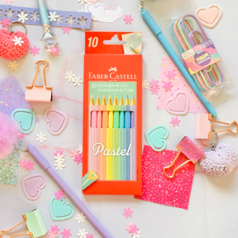 Lápices Largos Faber-Castell x 10 colores Pastel