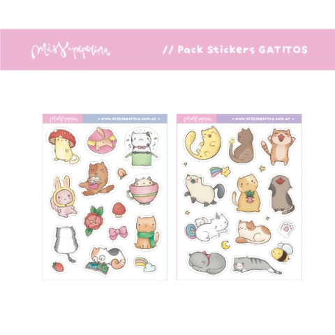 Stickers: Pack Gatitos de Miss Peperina