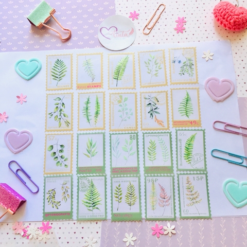 Stickers Estampilla: A dream of flowers and colors: Ramitas de Marymer