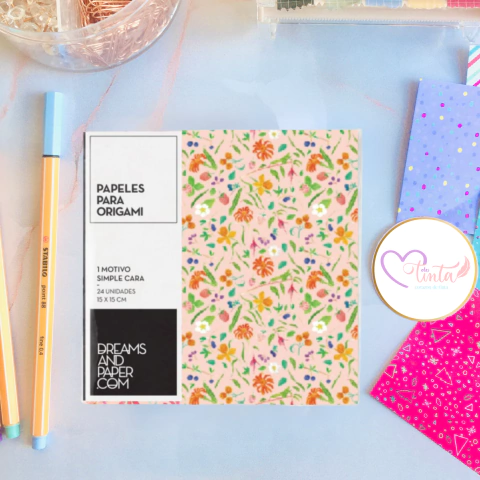 Dreams and Paper: Papel para Origami 15×15 Motivo Flores del Bosque