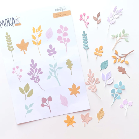 Mintopía: Set de Troqueles: Hojas y Ramas Moka