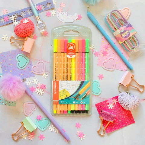 Set Marcador Stabilo Pen 68 Y Point 88 Neon