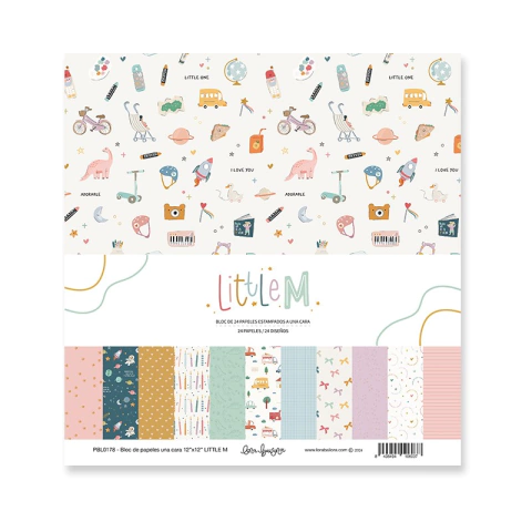 Lora Bailora: Papeles Block Estampados 12" x 12": Little M