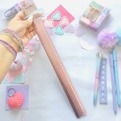 Regla de Aluminio Rosa Biselada de Ibi Craft