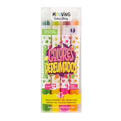 Resaltadores en Gel Neon con aroma Mooving - Pack de 4 colores