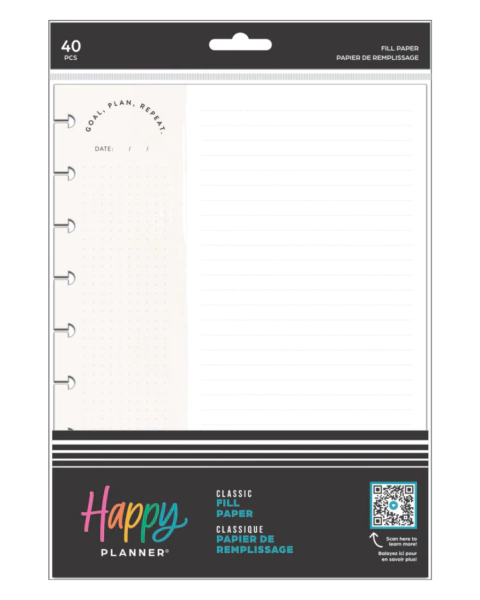 The Happy Planner: Repuesto Clásico Rayado: Goals (AFCFP40-149)