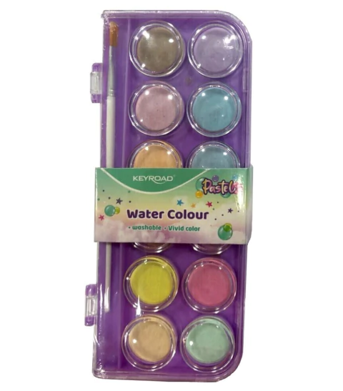 ACUARELAS TONOS PASTEL KEYROAD EN ESTUCHE + PINCEL