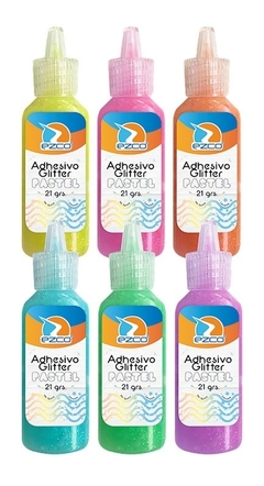 ADHESIVO CON GLITTER EZCO PASTEL x 21 g