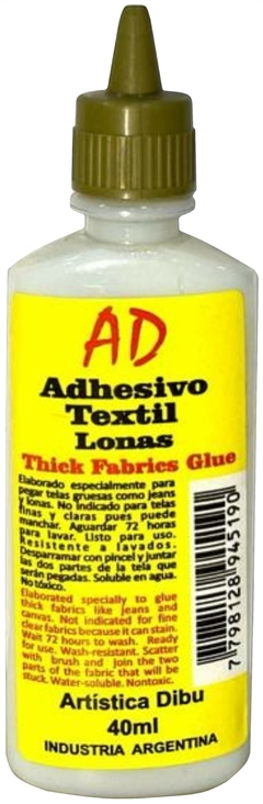ADHESIVO TEXTIL LONAS AD x 40 ml