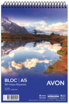 Bloc Avon A5 x 80 Hojas Rayado Con Espiral