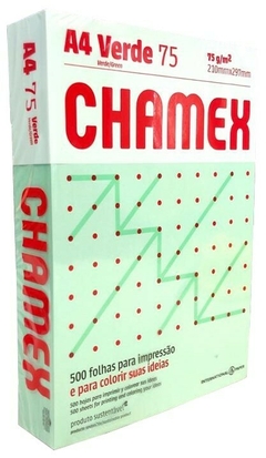 RESMA CHAMEX A4 75g VERDE 210 x 297 mm x 500 Hojas