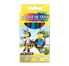 CRAYONES DE CERA JUMBO ACRILEX x 6
