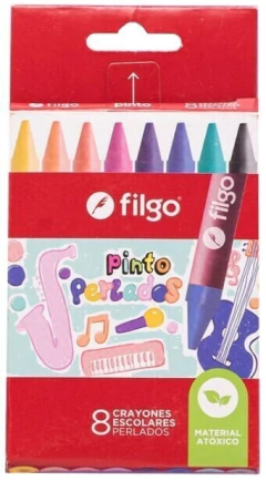 CRAYONES FILGO PERLADOS x 8