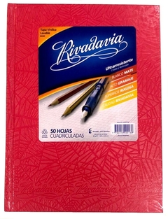 CUADERNO RIVADAVIA 16 x 21 cm TAPAS DURAS 50 HOJAS CUADRICULADO en internet
