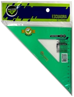 ESCUADRA PIZZINI DOBLE BISEL VERDE 25 cm - 45°