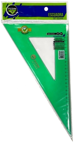ESCUADRA PIZZINI DOBLE BISEL VERDE 30 cm - 60°