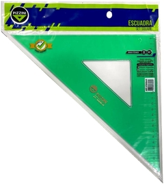 ESCUADRA PIZZINI DOBLE BISEL VERDE 35 cm - 45°