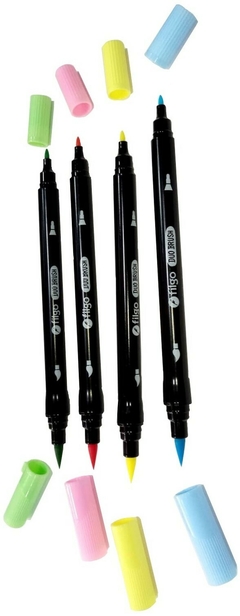 MARCADOR ACUARELABLE FILGO DUO BRUSH x 4 TONOS PASTEL - libreria integral