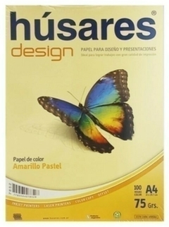 PACK x 100 HOJAS A4 75G HÚSARES AMARILLO PASTEL 7852