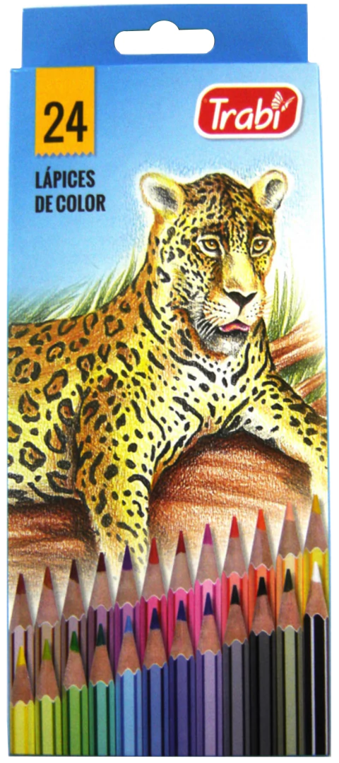 LÁPICES DE COLORES LARGOS TRABI x 24