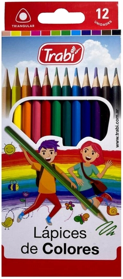LÁPICES DE COLORES LARGOS TRABI x 12