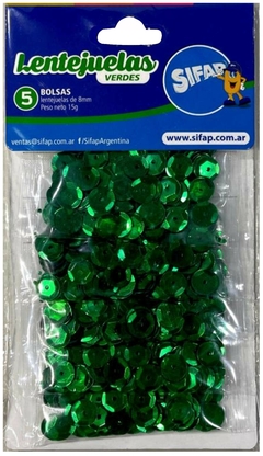 LENTEJUELAS SIFAP VERDES x 15 g