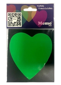 NOTAS ADHESIVAS CORAZÓN TRASLÚCIDAS MEMOFIX 2 blocks x 25 hojas C/U - Cod.803C - libreria integral