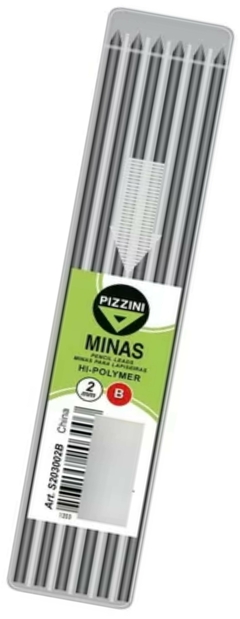 MINAS PIZZINI 2mm B - Estuche x 6 minas