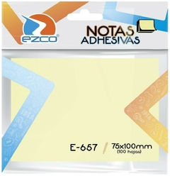 NOTAS ADHESIVAS EZCO 75 x 100 mm x 100 hojas -COD.657 - comprar online