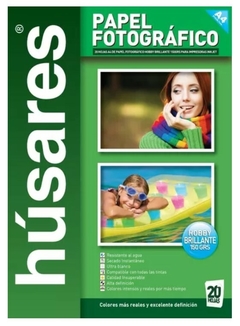 PAPEL FOTOGRÁFICO BRILLANTE HÚSARES A4 150g x 20 Hojas