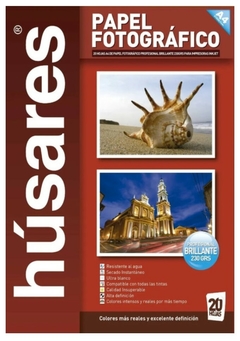 PAPEL FOTOGRÁFICO BRILLANTE HÚSARES A4 230g x 20 Hojas