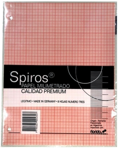 REPUESTO MILIMETRADO N°3 SPIROS x 8 Hojas