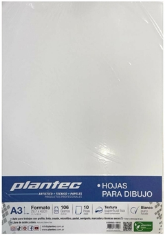 HOJAS PARA DIBUJO PLANTEC A3 106g PACK x 10 u - Cod.15512