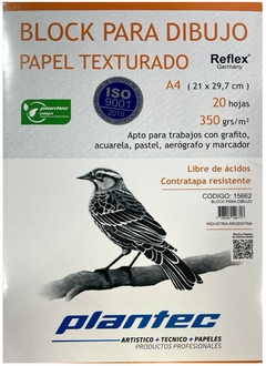 BLOCK PARA DIBUJO PLANTEC A4 TEXTURADO 350 g x 20 hojas - Cod.15662