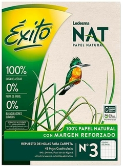 REPUESTO NAT 48 HOJAS N°3 CUADRICULADAS ÉXITO