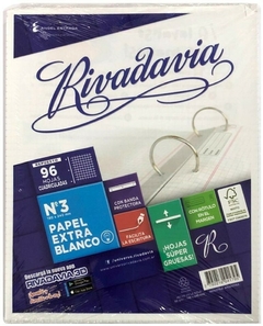REPUESTO RIVADAVIA N°3 x 96 HOJAS CUADRICULADAS