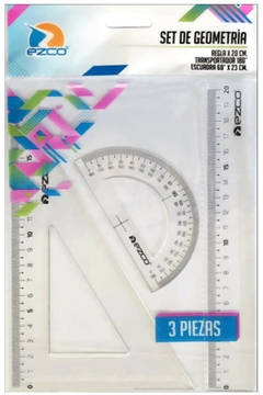 SET DE GEOMETRÍA EZCO 3 PIEZAS 20 cm
