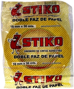 Cinta Adhesiva Stiko Doble Faz de Papel 18mm x 30mts