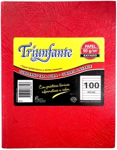 CUADERNO FORRADO ARAÑA ROJO TRIUNFANTE 16 x21 cm 100 Hojas Rayadas