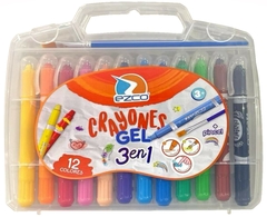 VALIJA CRAYONES GEL EZCO 12 colores