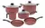 Bateria Ollas Cocina Tramontina Paris Granito 9pzs Color Rojo