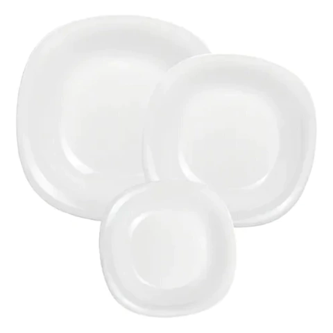 Juego Vajilla Carine Cristal Templado Blanco 12 piezas Luminarc - comprar online