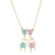 COL9657 - COLAR VENEZIANA CORAÇÃO ZIRCÔNIA 1 MENINO E 1 MENINA - FOLHEADO A OURO - comprar online