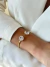 Bracelete Dois Pontos De luz Zircônia Folheado a Ouro 18K