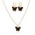 CONJ9463 - CONJUNTO COLAR + BRINCO BORBOLETA ESMALTADO PRETO - FOLHEADO A OURO - comprar online