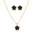 CONJ9467 - CONJUNTO COLAR + BRINCO INSPIRAÇÃO VG ESMALTADO PRETO - FOLHEADO A OURO - comprar online