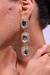 BR91633 - BRINCO QUADRADO CRAVEJADO PEDRA CRISTAL - FOLHEADO A OURO - comprar online