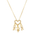 COL9677 - COLAR VENEZIANA CORAÇÃO CRAVEJADO 2 MENINOS 1 MENINA - FOLHEADO A OURO - comprar online